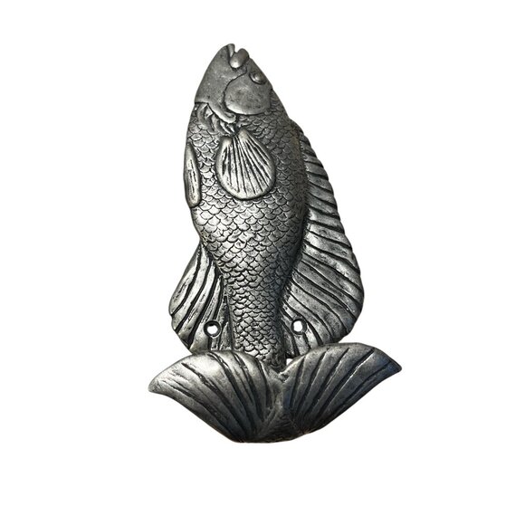 Metal COAT HOOK Fish Hook Tail Metal No Hardware Unique Fisherman Fishing - Picture 4 of 5